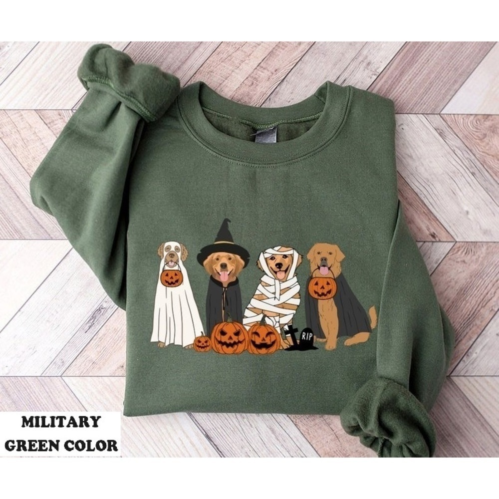 Golden Retriever Ghost Dogs Sweatshirt Halloween Dog Sweatshirt